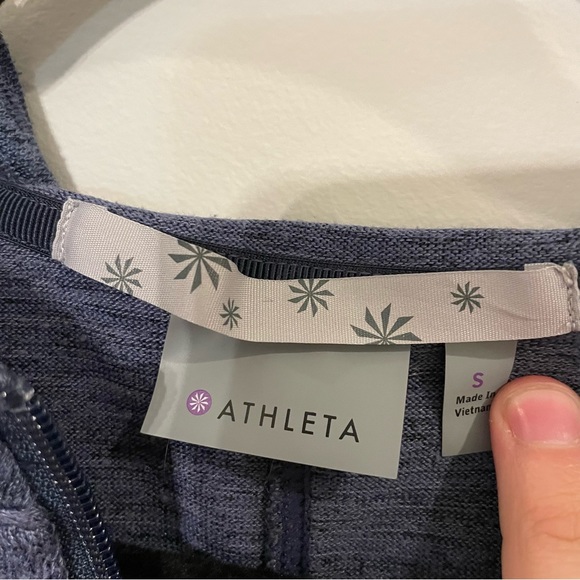 ATHLETA Full Zip Marled Tech Hoodie Jacket - Blue, Size S - Picture 4 of 11